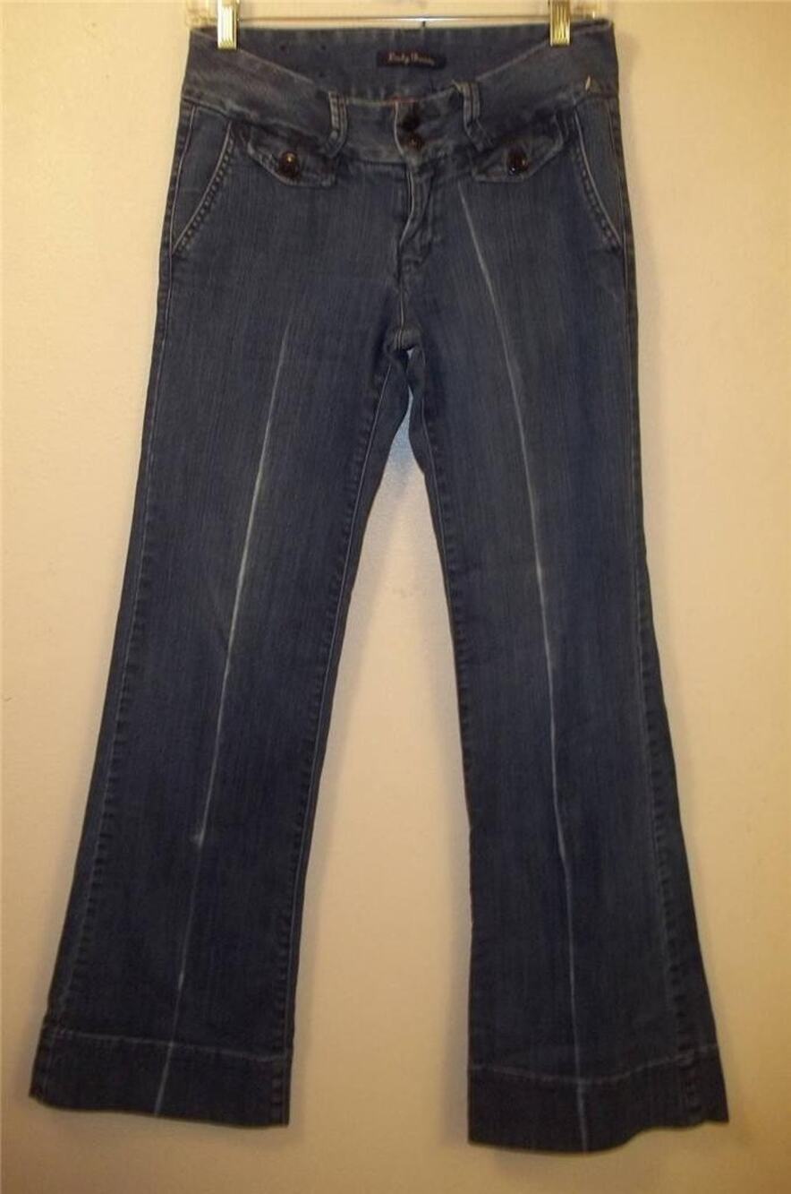 Lucky Brand Bleached Seam Blue Stretch Flare Leg Denim Jeans 2 26